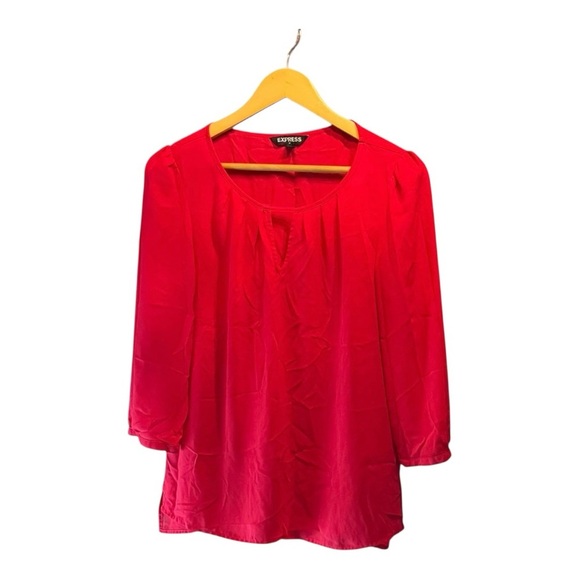 Express. Women's Raspberry Keyhole Blouse. Size Small. - Picture 1 of 8